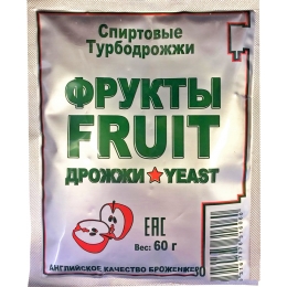 Спиртовые турбо дрожжи "Bragman Fruity" 60 гр. 5 шт.
