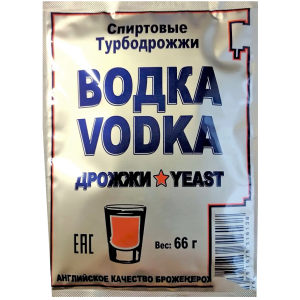 Спиртовые турбо дрожжи "Bragman Vodka" 66 гр. 5 шт.