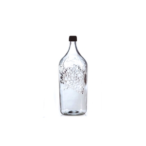 Бутылка стеклянная "Виноград" с пробкой, 2 л