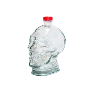Бутылка стеклянная "Череп" с пробкой, 1 л